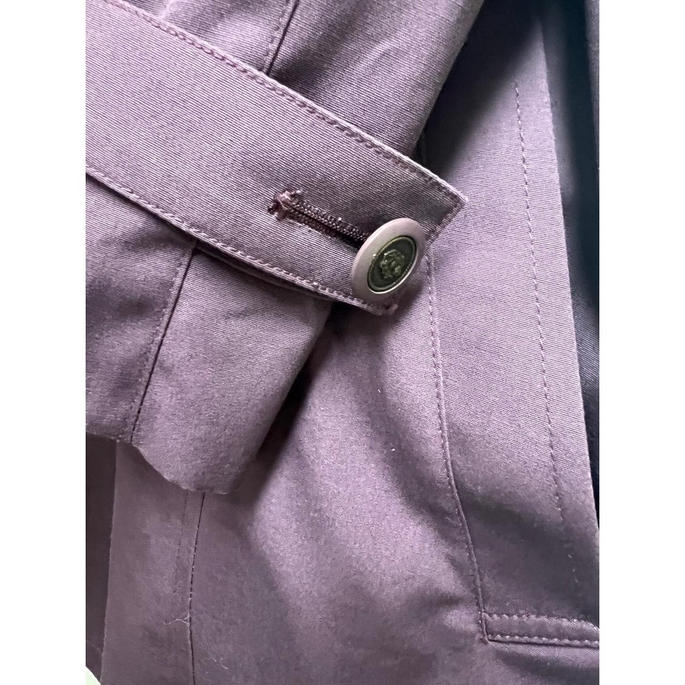 LONDON FOG Womens Size 8 Purple Classic Trench Coat Paisley Lined Vintage - Picture 3 of 13